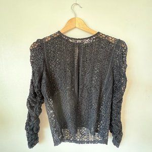 Mango Black Lace Top